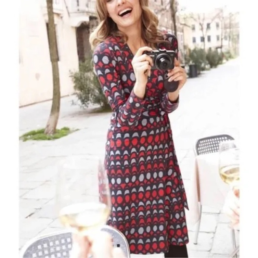 Boden Elodie Oak Leaf Wrap Dress Size 4R
